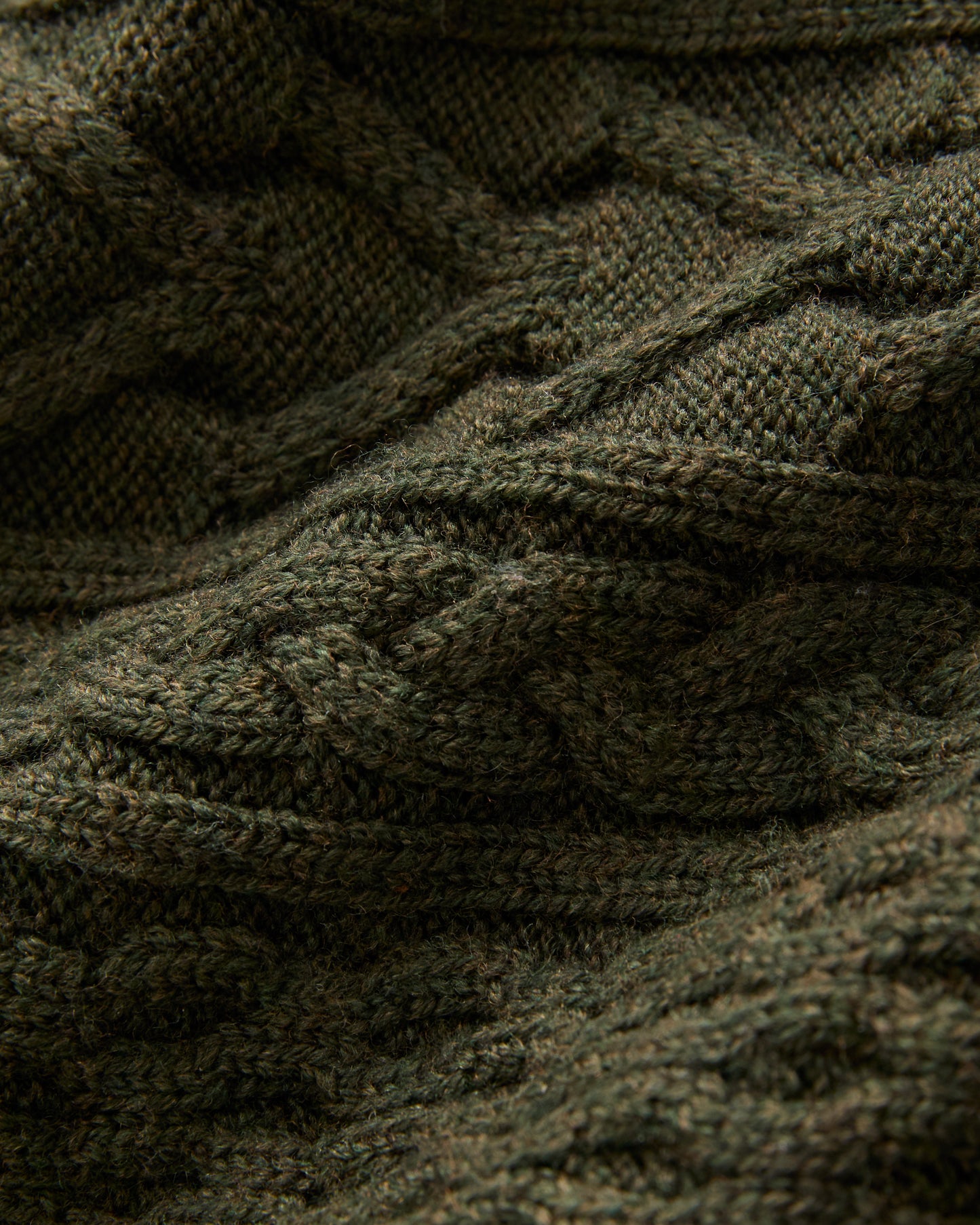 Rolled Hem Fisherman Sweater ( olive )