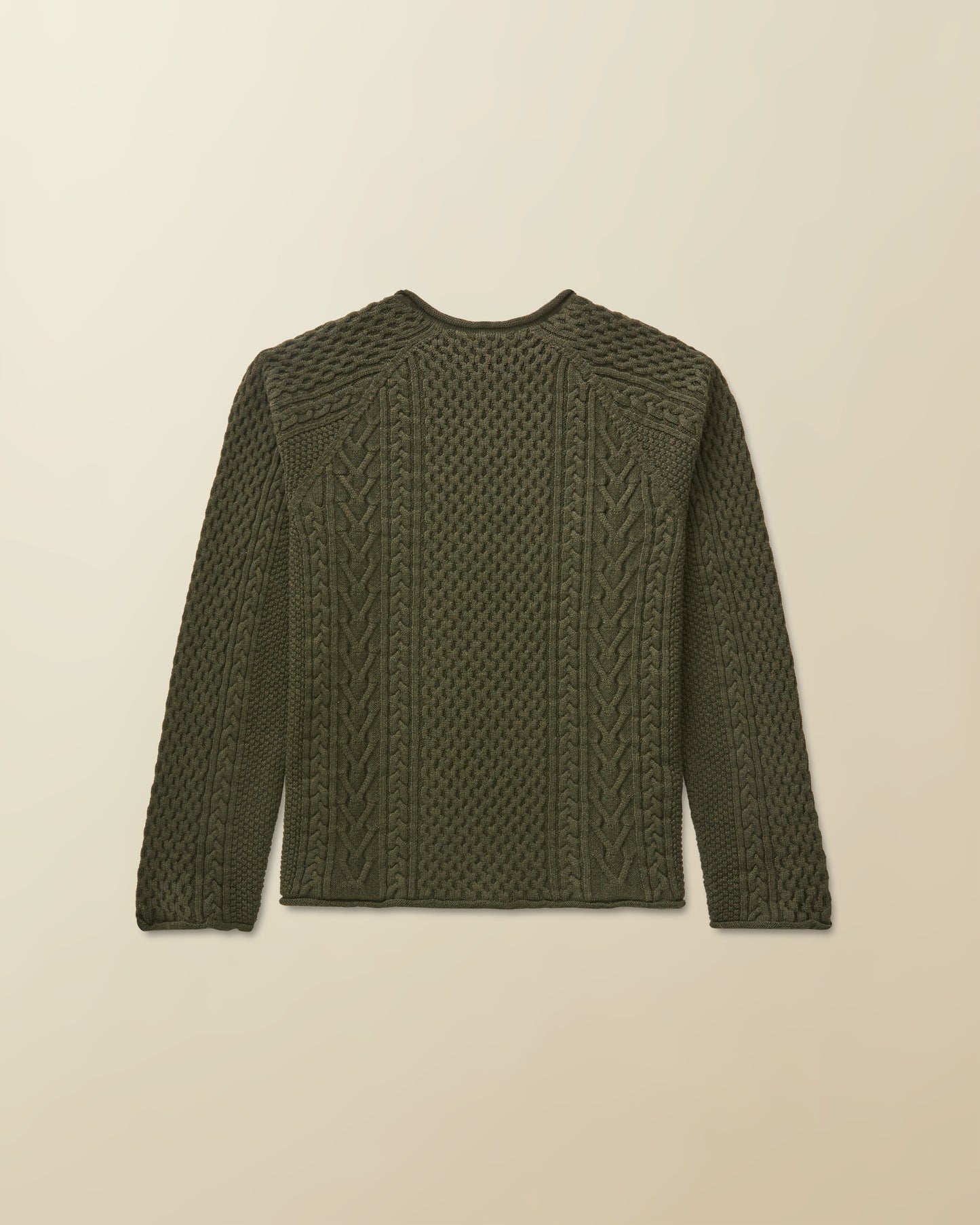 Rolled Hem Fisherman Sweater ( olive )