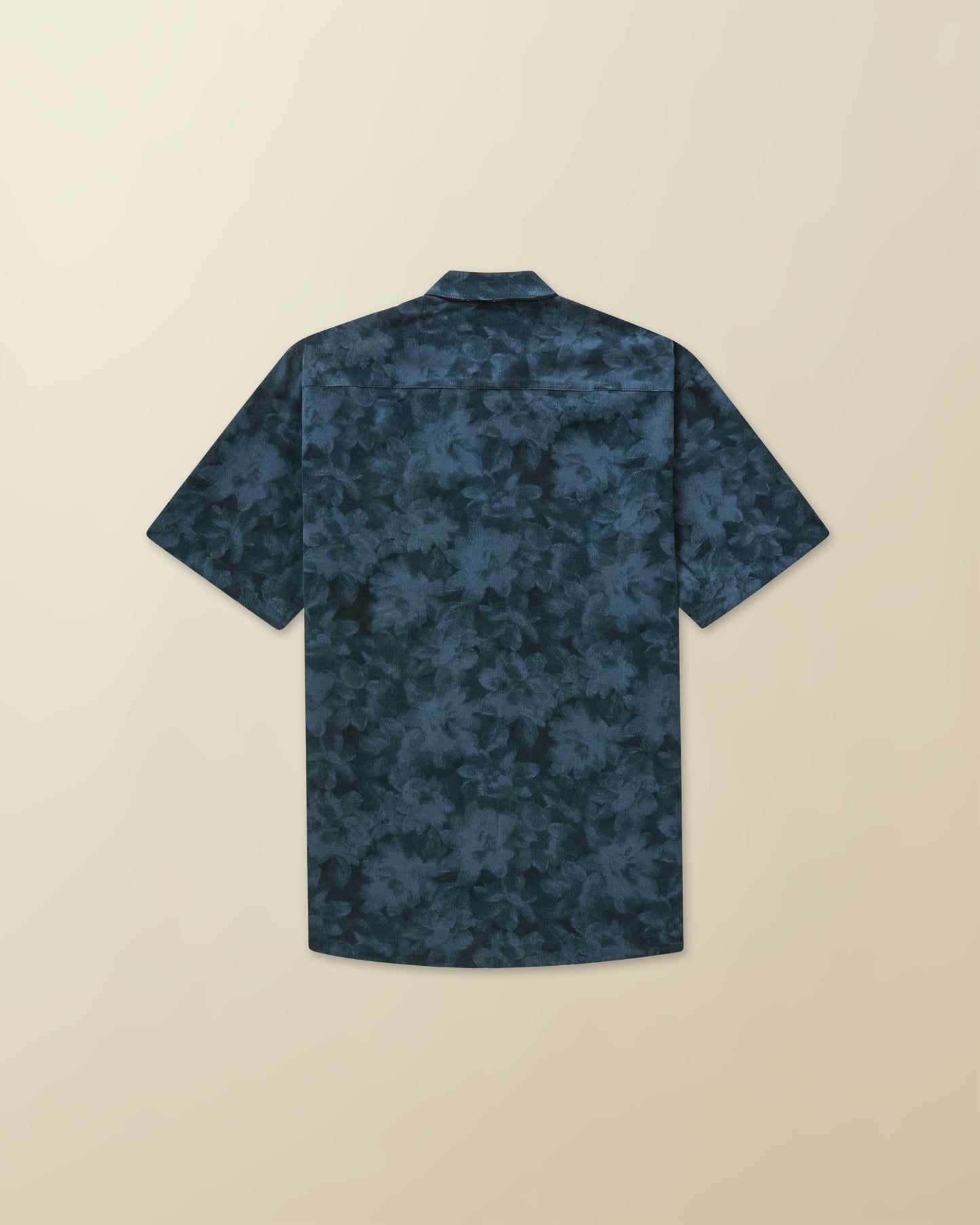 Baby Cord Floral Button Down ( navy )