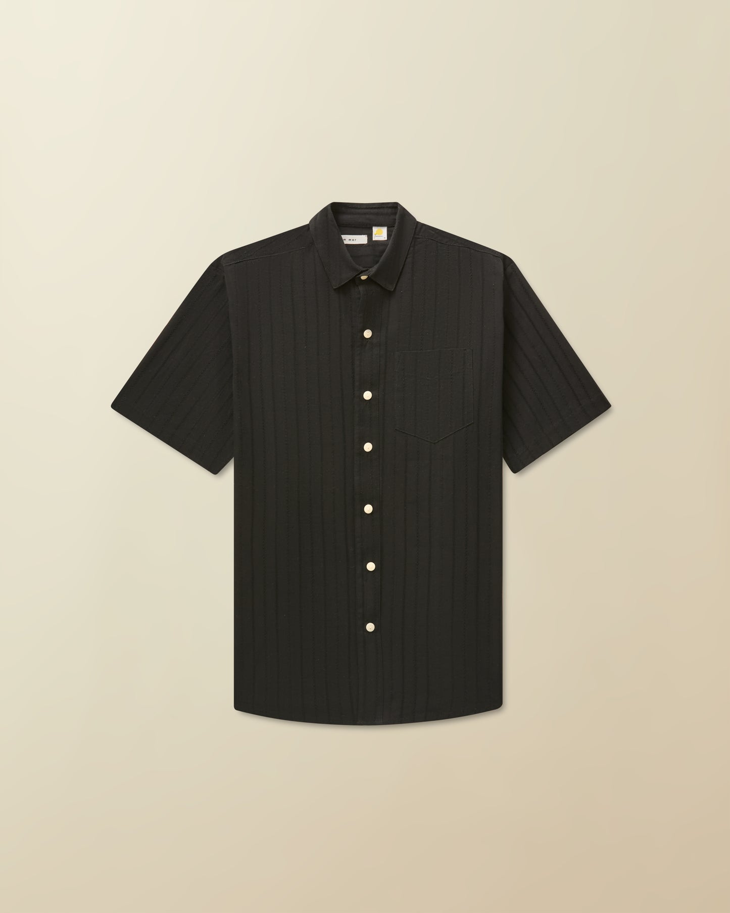 Cotton Jacquard Button Down ( black )