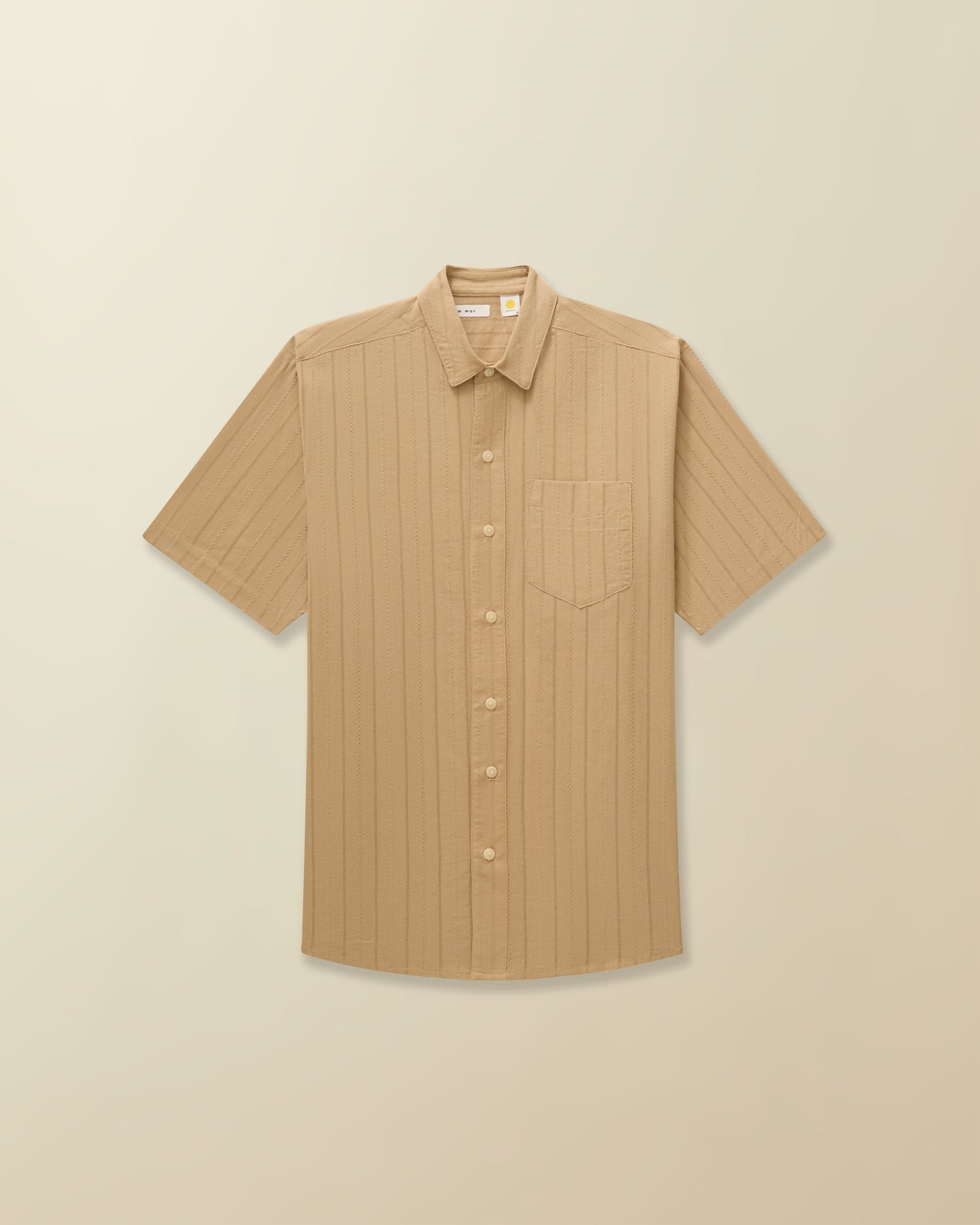 Cotton Jacquard Button Down ( tan )