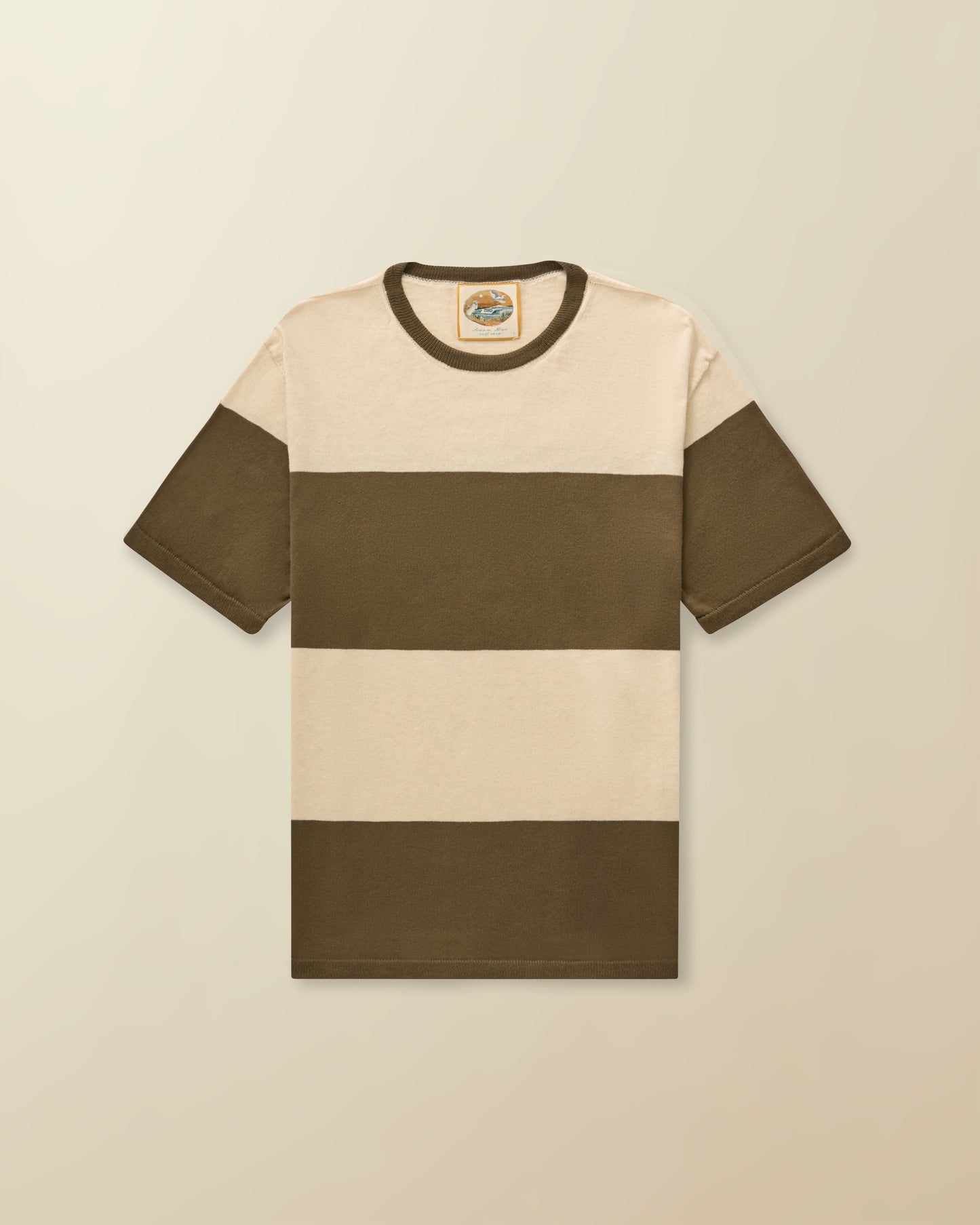 Boating Sweater Tee ( olive and cream )