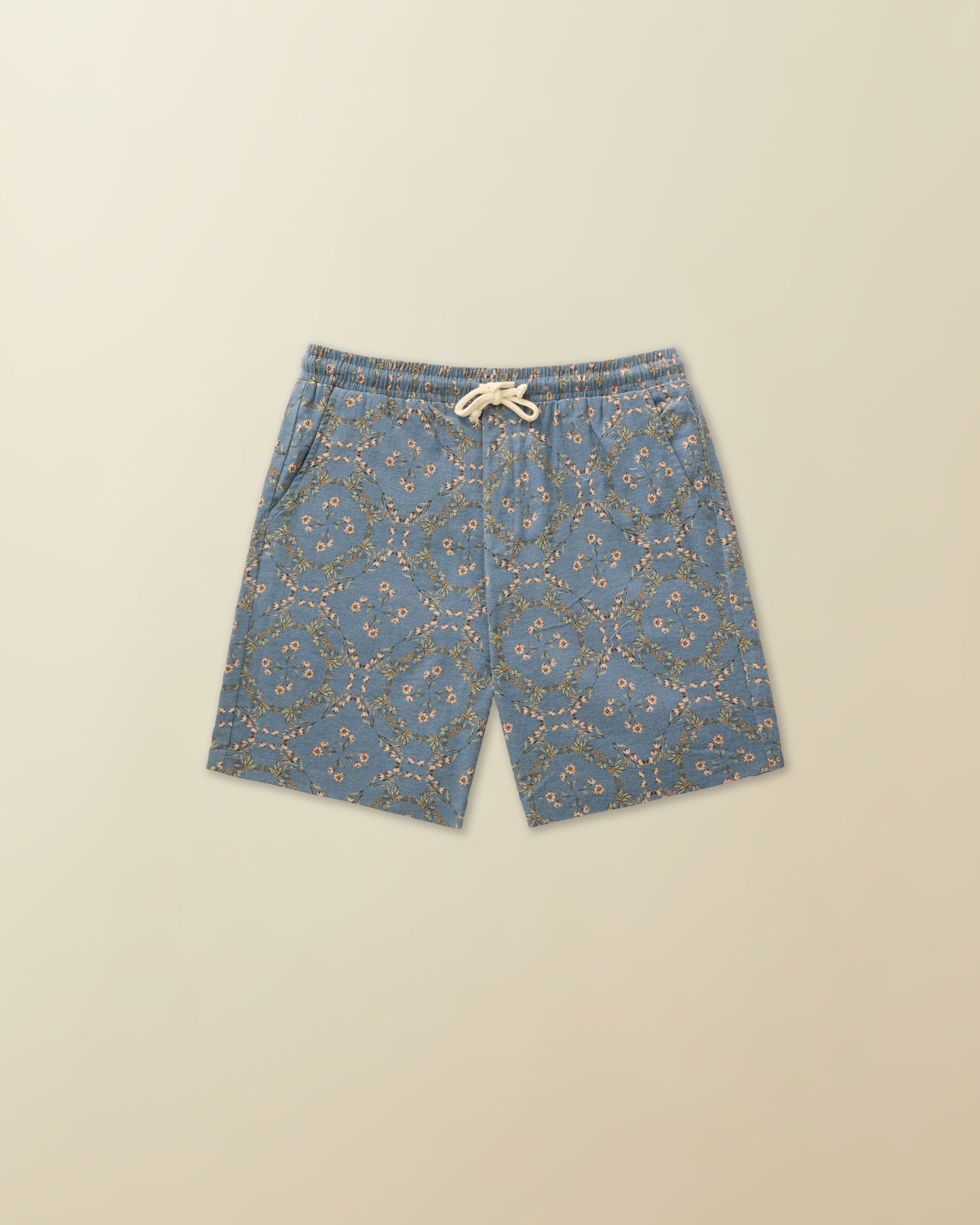 Floral Flannel Short - ( Light Blue )