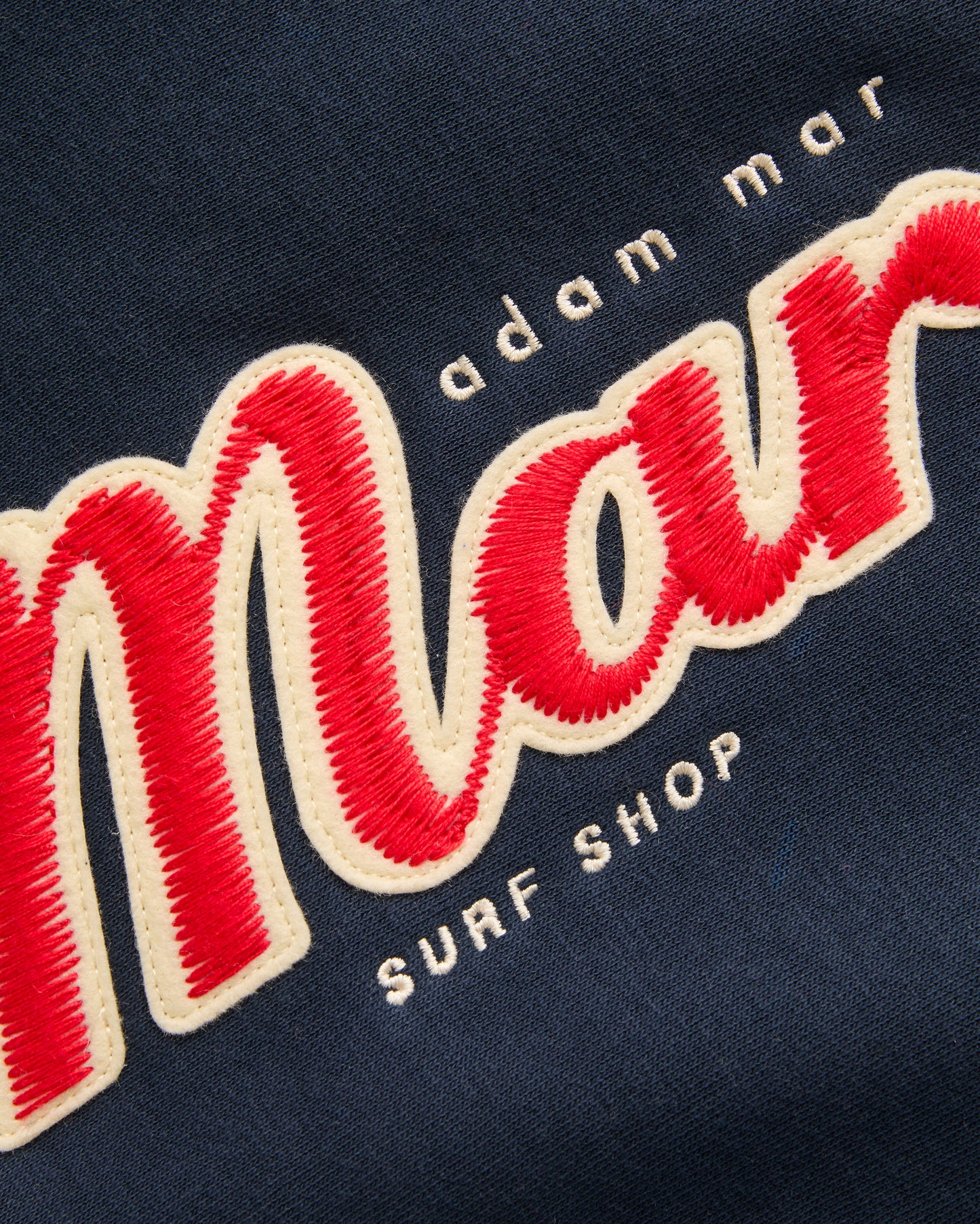 MAR Cross Stitch Applique Hoodie ( navy )