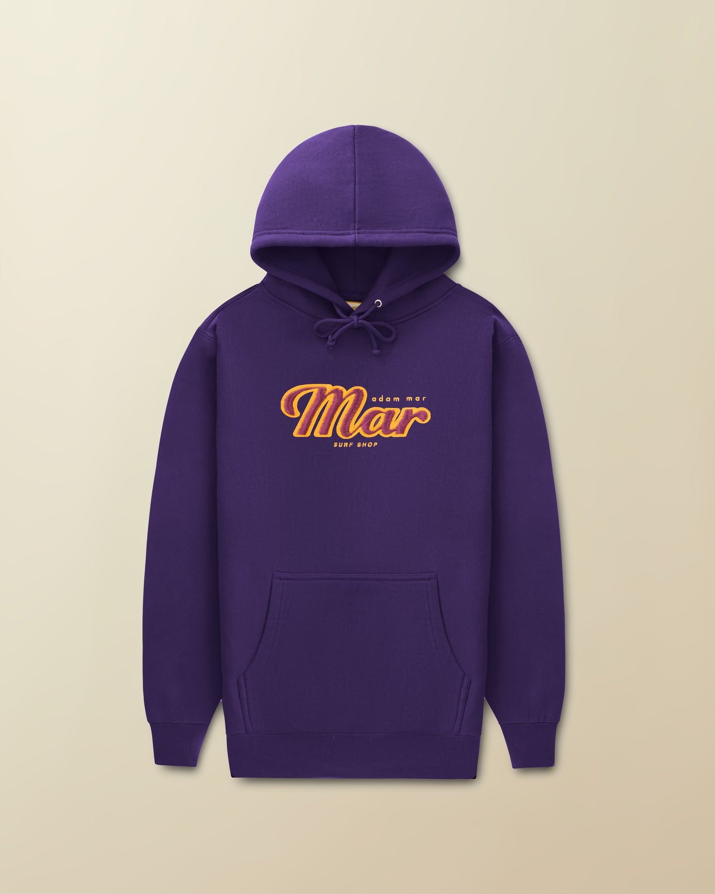 MAR Cross Stitch Appliqué Hoodie ( purple and gold )