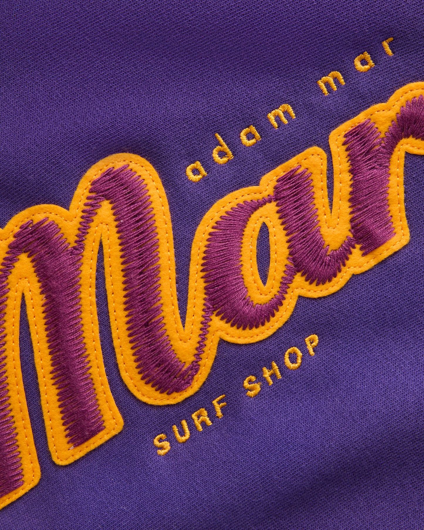 MAR Cross Stitch Appliqué Hoodie ( purple and gold )