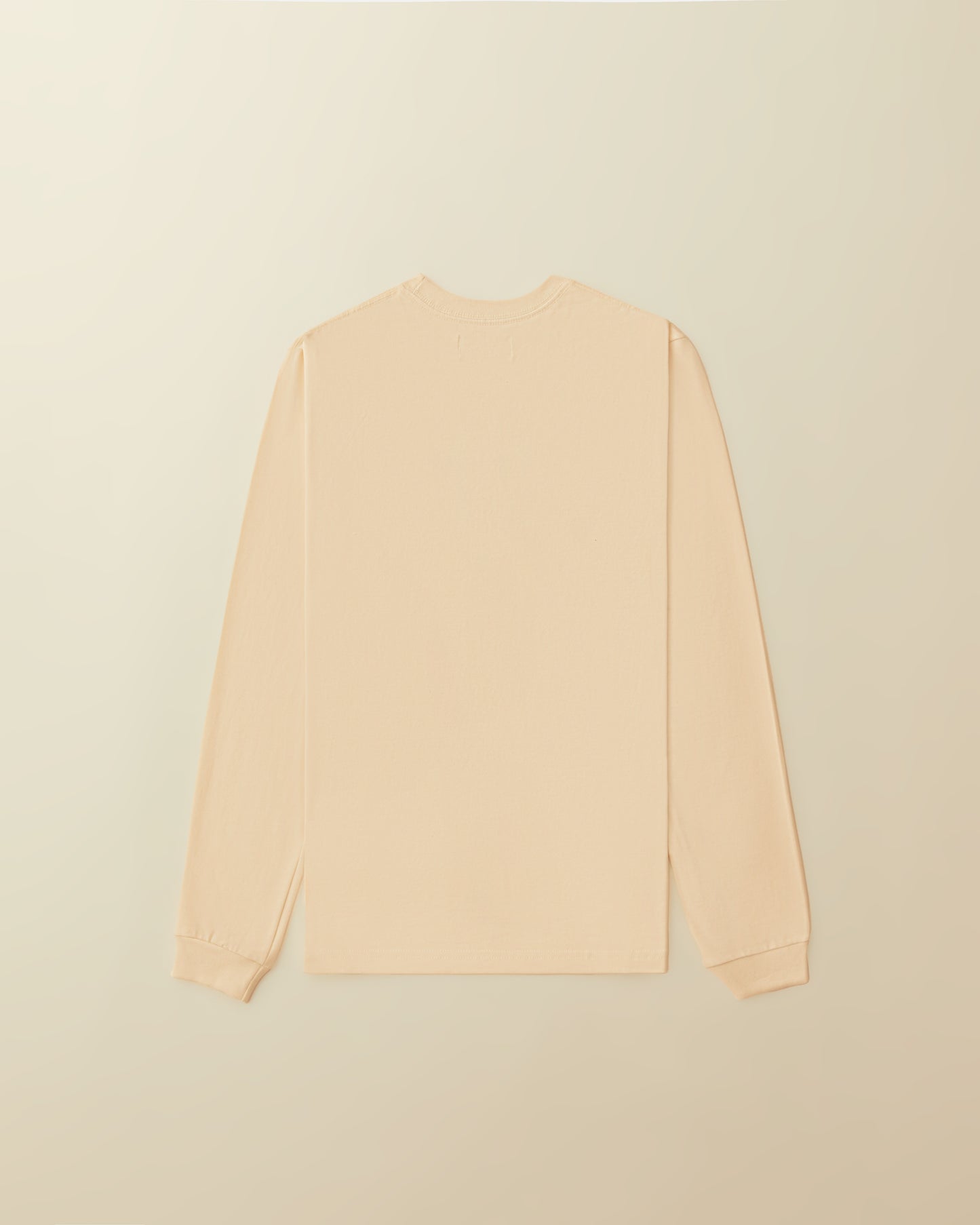 Woven Label Long Sleeve Pocket Tees - ( natural )