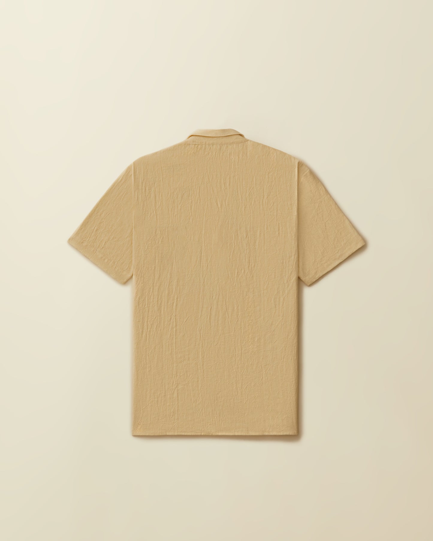 2 Pocket Linen Short Sleeve Button Down ( Cream )