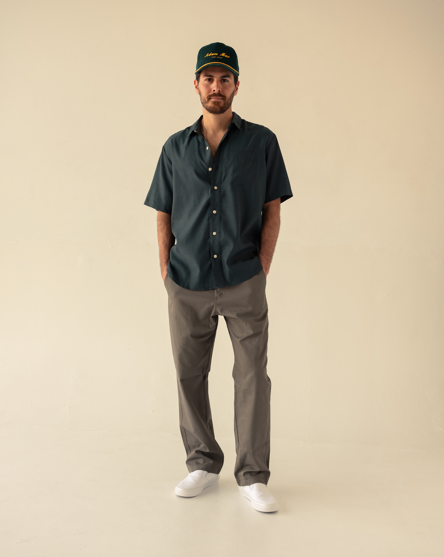 Semi Cropped Trouser ( olive )