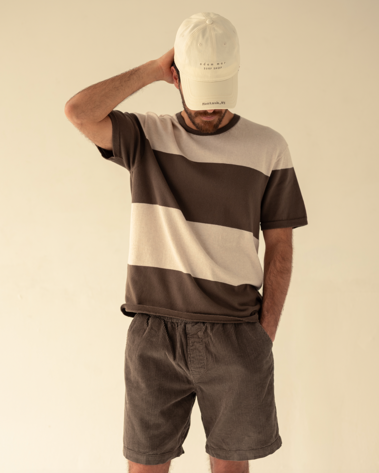 Boating Sweater Tee ( olive and cream )
