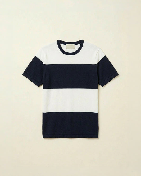 Boating Sweater Tee - ( navy and white )