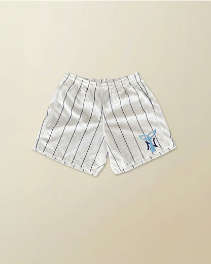 NY Whale Tail Pinstripe Mesh Short - ( variant coco blue )