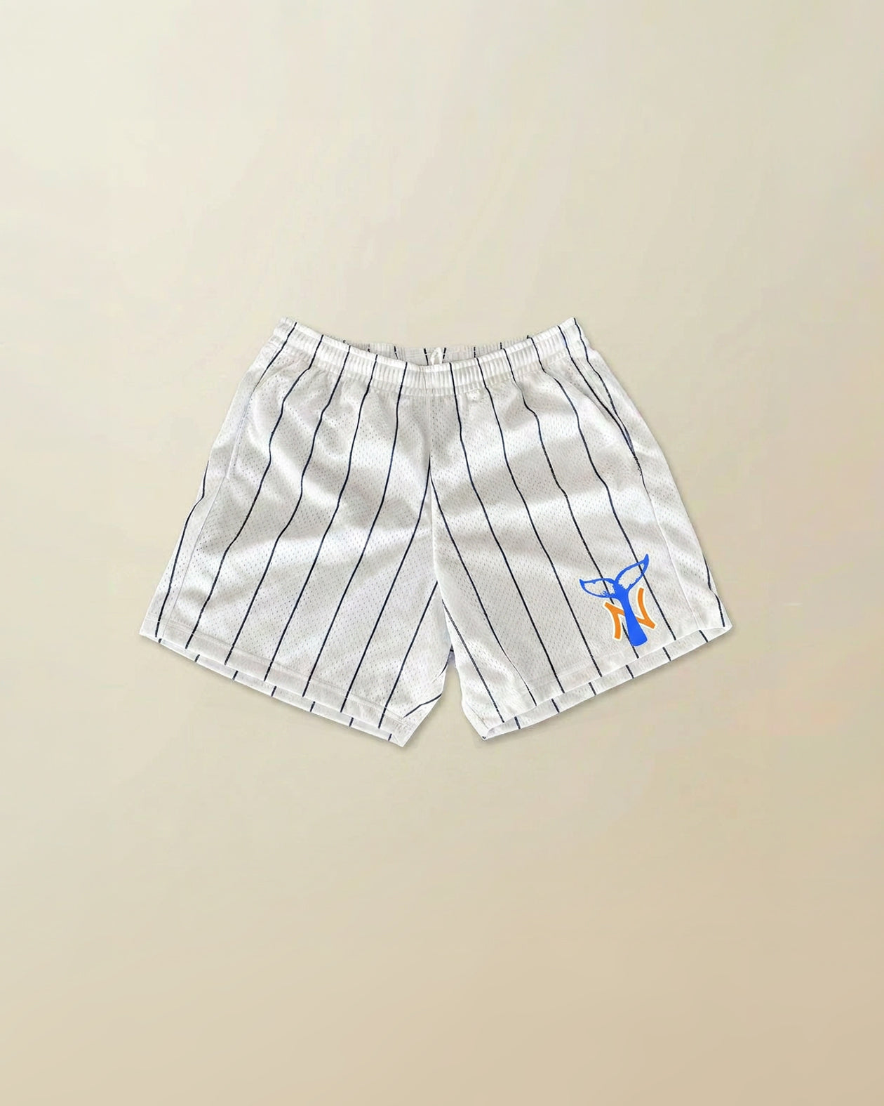 NY Whale Tail Pinstripe Mesh Short - ( coco blue )