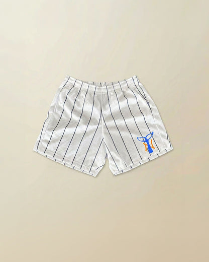 NY Whale Tail Pinstripe Mesh Short - ( coco blue )