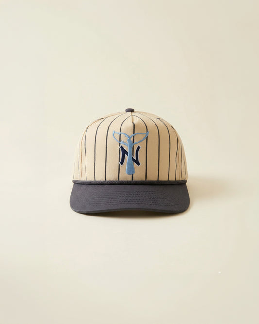 Pin Stripe NY Hat -  ( baby blue/navy )