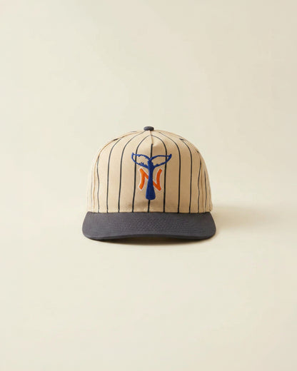 Pin Stripe NY Hat -  ( orange/blue )