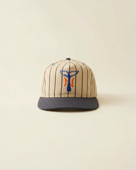 Pin Stripe NY Hat -  ( orange/blue )
