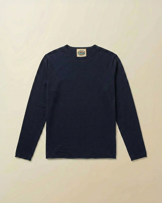 AM Roll Long Sleeve Sweater Tee - ( navy)