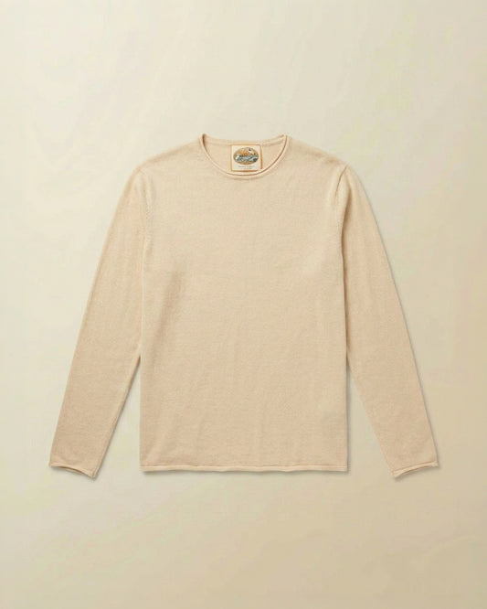 AM Roll Hem Long Sleeve Sweater Tee  - ( cream )