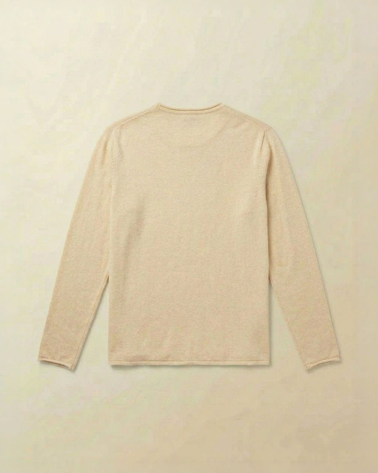 AM Roll Hem Long Sleeve Sweater Tee  - ( cream )