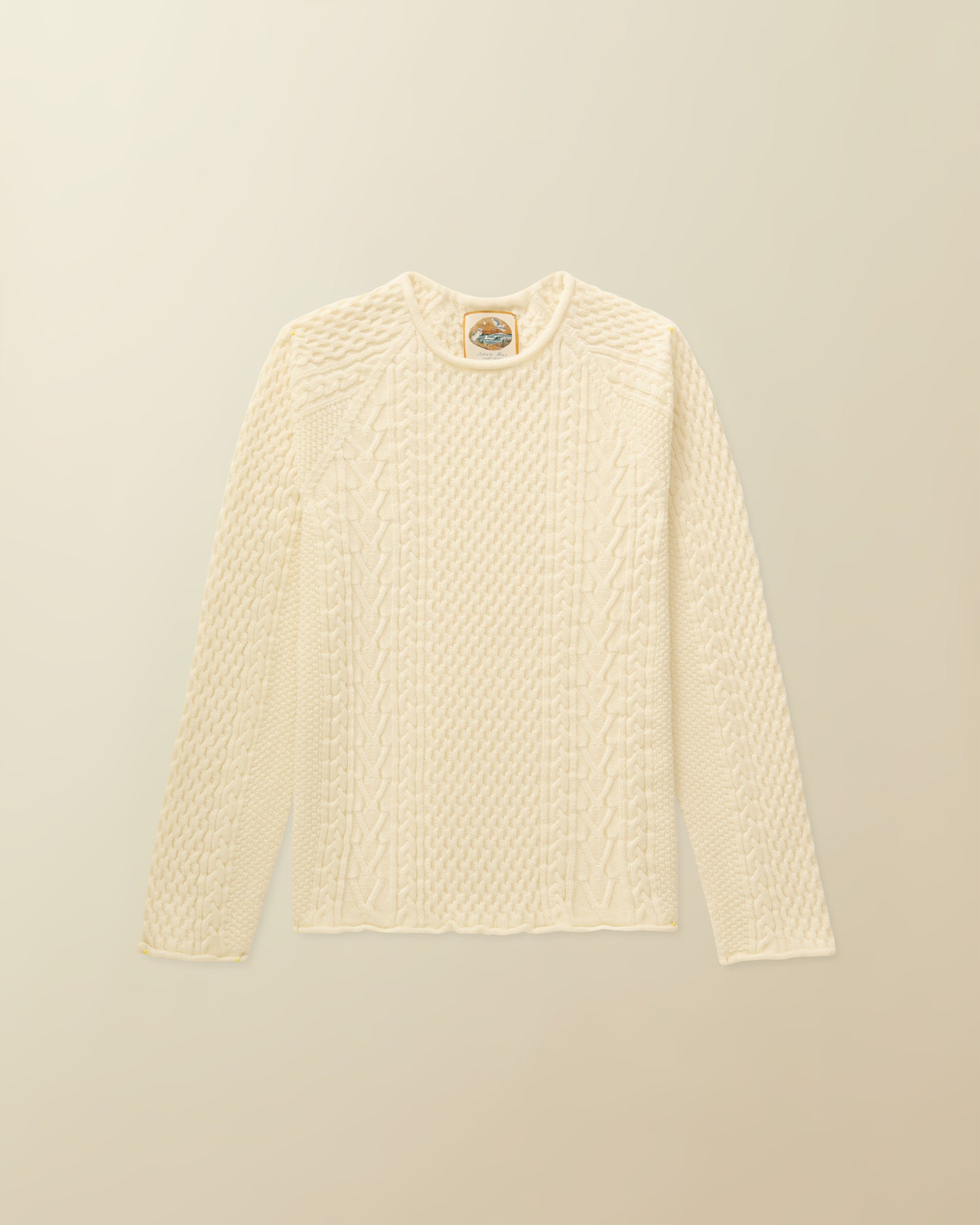 Rolled Hem Fisherman Sweater ( off white )