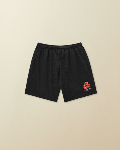 Beach Rose Mesh Short - ( black )