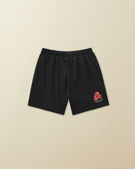 Beach Rose Mesh Short - ( black )