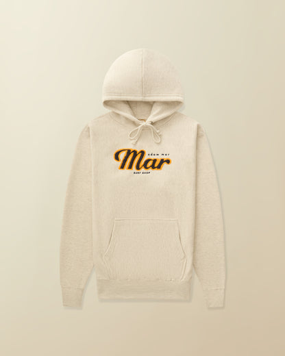 MAR Cross Stitch Applique Hoodie ( oatmeal )