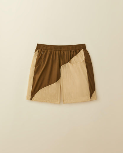 Asym Swim Trunks ( shades of brown )