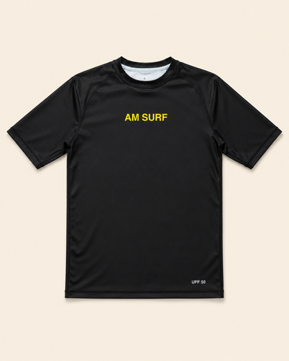 AM SURF Short Sleeve Rash Guard ( black )