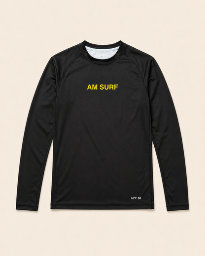 AM SURF Long Sleeve Rash Guard ( black )