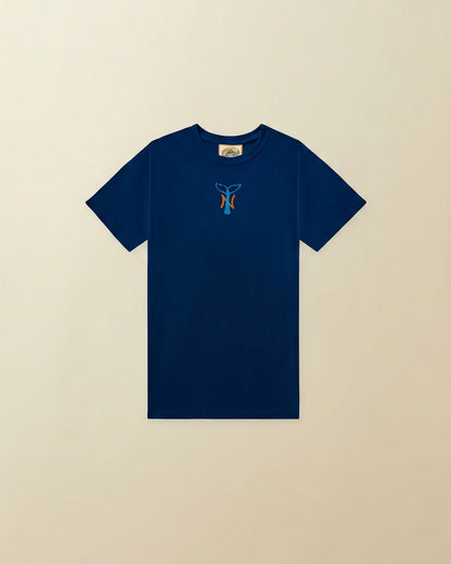NY Whale Tail Tee Shirt - ( navy )