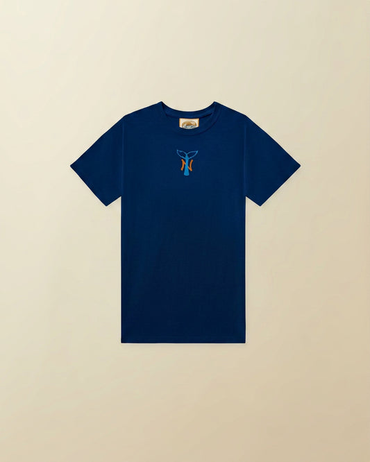 NY Whale Tail Tee Shirt - ( navy )