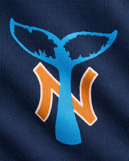 NY Whale Tail Tee Shirt - ( navy )