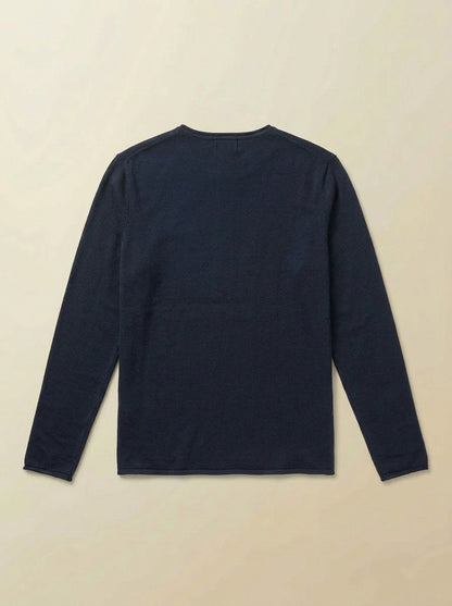 AM Roll Long Sleeve Sweater Tee - ( navy)